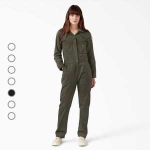 Dickies Women's Long Sleeve Cotton Twill Classic Coverall Moss Green WM's M NWT